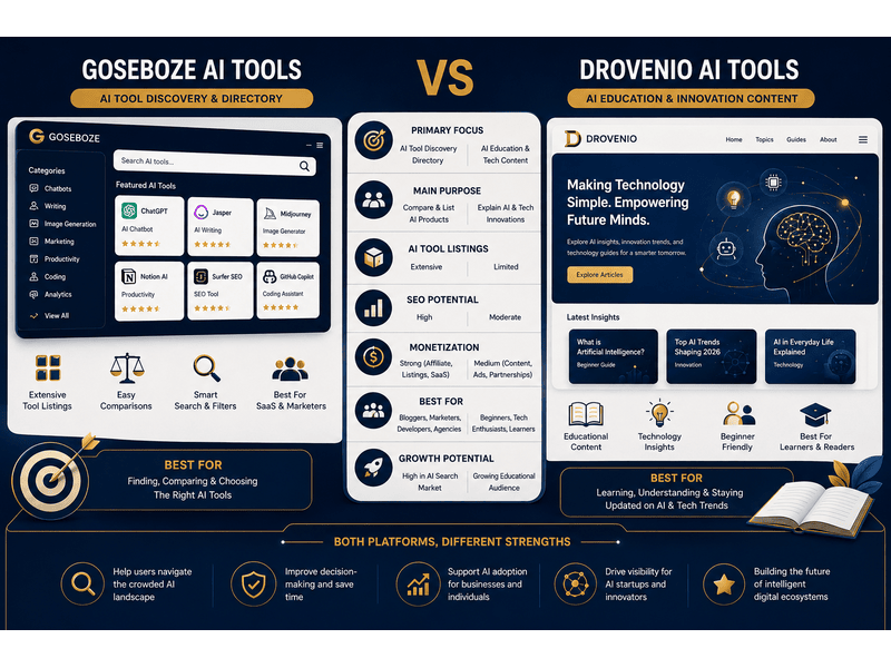 Goseboze AI Tools vs Drovenio AI Tools: Which one is better?